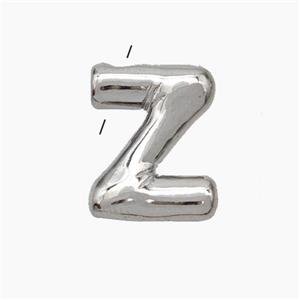 Copper Letter-Z Pendant Platinum Plated, approx 10-15mm