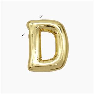 Copper Letter-D Pendant Gold Plated, approx 10-15mm