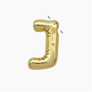Copper Letter-J Pendant Gold Plated, approx 10-15mm