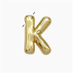 Copper Letter-K Pendant Gold Plated, approx 10-15mm