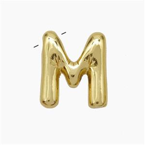 Copper Letter-M Pendant Gold Plated, approx 10-15mm