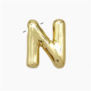 Copper Letter-N Pendant Gold Plated, approx 10-15mm