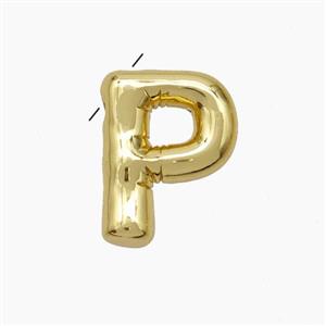 Copper Letter-P Pendant Gold Plated, approx 10-15mm