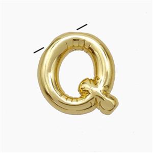 Copper Letter-Q Pendant Gold Plated, approx 10-15mm