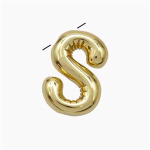 Copper Letter-S Pendant Gold Plated, approx 10-15mm