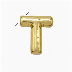 Copper Letter-T Pendant Gold Plated, approx 10-15mm