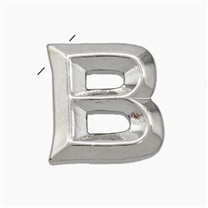 Copper Letter-B Pendant Platinum Plated, approx 15-18mm