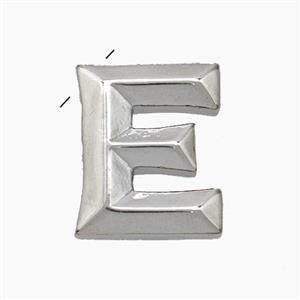 Copper Letter-E Pendant Platinum Plated, approx 15-18mm