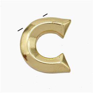 Copper Letter-C Pendant Gold Plated, approx 15-18mm