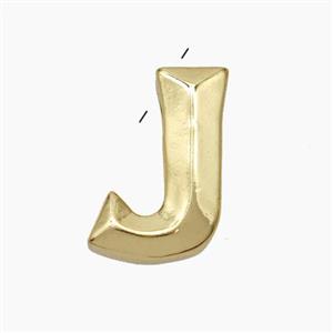 Copper Letter-J Pendant Gold Plated, approx 15-18mm