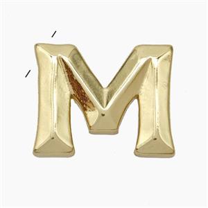 Copper Letter-M Pendant Gold Plated, approx 15-18mm