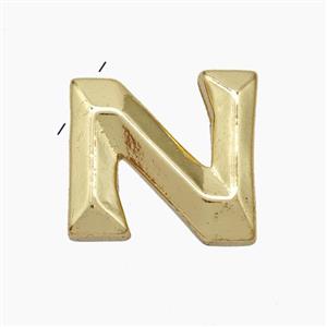 Copper Letter-N Pendant Gold Plated, approx 15-18mm