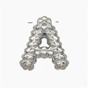 Copper Letter-A Pendant Platinum Plated, approx 13-22mm