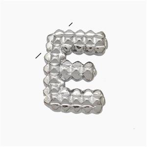 Copper Letter-E Pendant Platinum Plated, approx 13-22mm