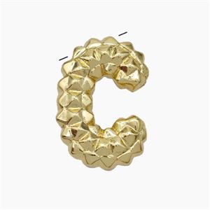 Copper Letter-C Pendant Gold Plated, approx 13-22mm