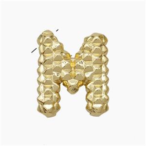 Copper Letter-M Pendant Gold Plated, approx 13-22mm