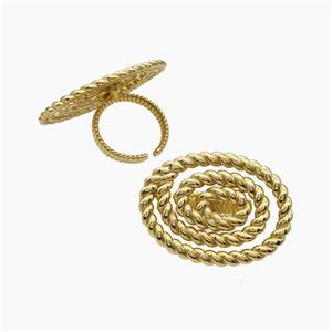 Copper Spiral Rings Gold Plated, approx 30-40mm, 18mm dia