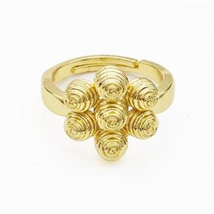 Copper Rings Rebirth Adjustable Gold Plated, approx 15mm, 18mm dia