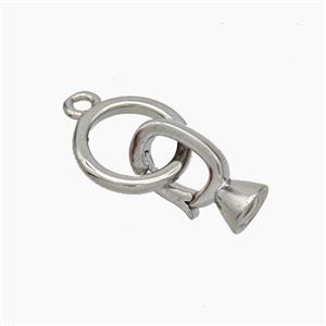 Copper Clasp Cord-End Platinum Plated, approx 10mm, 5-12mm