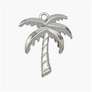 Coconut Tree Copper Palm Pendant Platinum Plated, approx 17-20mm