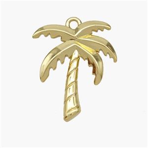 Coconut Tree Copper Palm Pendant Gold Plated, approx 17-20mm