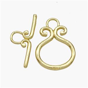 Copper Toggle Clasp Gold Plated, approx 17-22mm, 9-23mm