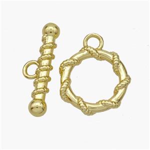 Copper Toggle Clasp Gold Plated, approx 15mm, 20mm