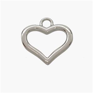 Copper Heart Pendant Platinum Plated, approx 15mm