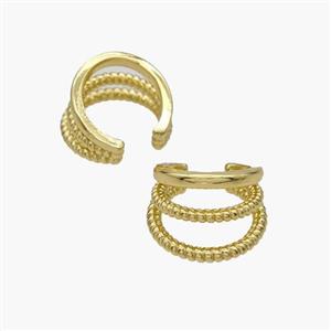 Copper Clip Earrings Gold Plated, approx 12mm, 15mm dia