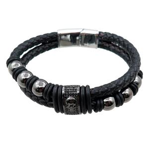 PU leather bracelet with magnetic clasp, approx 12mm, 70mm dia