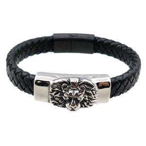 PU leather bracelet with magnetic clasp, approx 12mm, 70mm dia