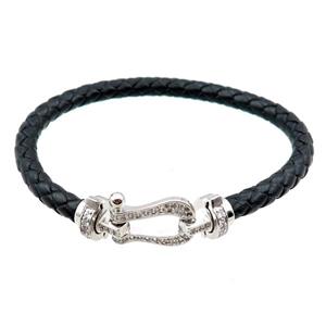 PU leather bracelets, approx 5mm, 60mm dia