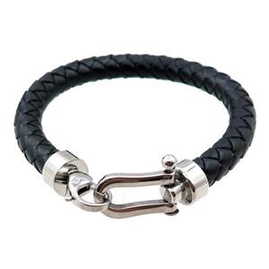 PU leather bracelets, approx 8mm, 60mm dia