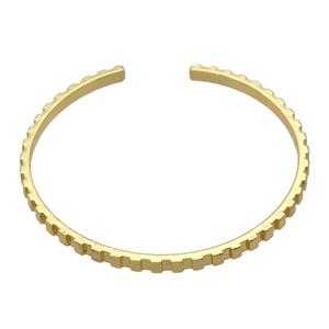 copper bangle, gold plated, approx 3mm, 60mm dia