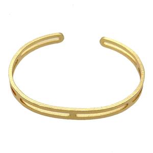 copper bangle, adjustable, gold plated, approx 5mm, 60mm dia