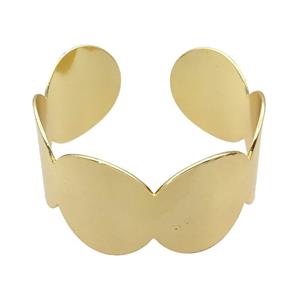 copper bangle, adjustable, gold plated, approx 30mm, 60mm dia