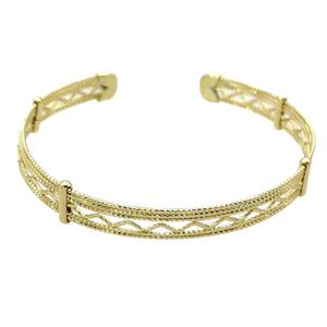 copper bangle, adjustable, gold plated, approx 7mm, 60mm dia