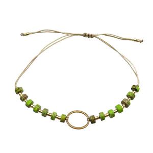 Imperial Jasper Bracelet Heishi Olive Adjustable, approx 12mm, 4mm, 16-24cm length