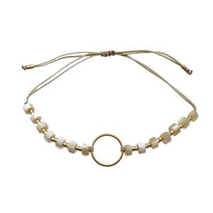 Moonstone Bracelet Heishi Adjustable, approx 12mm, 4mm, 16-24cm length