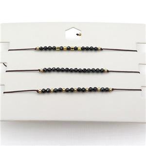 Black Spinel Bracelet Adjustable, approx 1.8-2.5mm, 16-23cm length