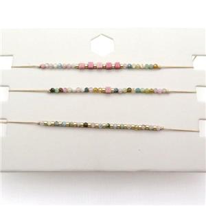 Tourmaline Bracelet Adjustable Multicolor, approx 1.8-2.5mm, 16-23cm length