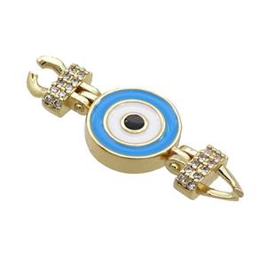 Copper Connectore Pave Zircon Enamel Eye Gold Plated, approx 12-30mm