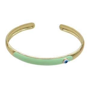 Copper Bangle Green Enamel Gold Plated, approx 8mm, 55-65mm dia