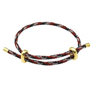 Tiger Tail Steel Bracelet Adjustable Multicolor, approx 3mm thickness