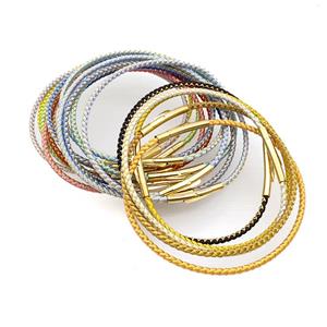 Nylon Cord Bracelet With Stainless Steel Clasp Mixed Color, approx 2mm thickness