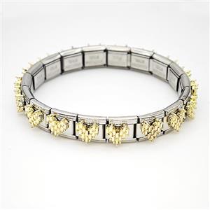 Stainless Steel Module Bracelet, approx 9mm, 17cm length