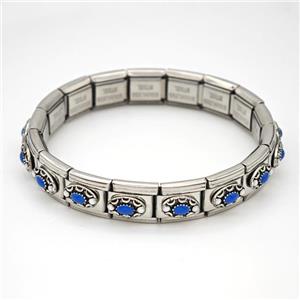 Stainless Steel Module Bracelet Oval, approx 9mm, 17cm length