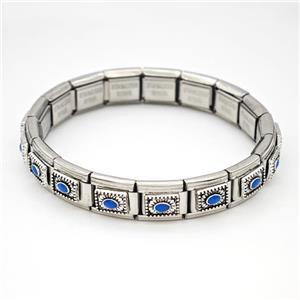 Stainless Steel Module Bracelet Eye, approx 9mm, 17cm length