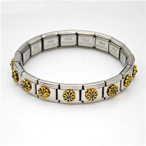 Stainless Steel Module Bracelet Flower, approx 9mm, 17cm length