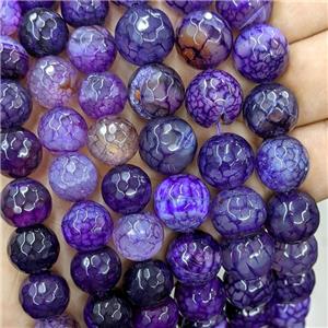 purple veins Agate Beads, faceted round, approx 10mm dia